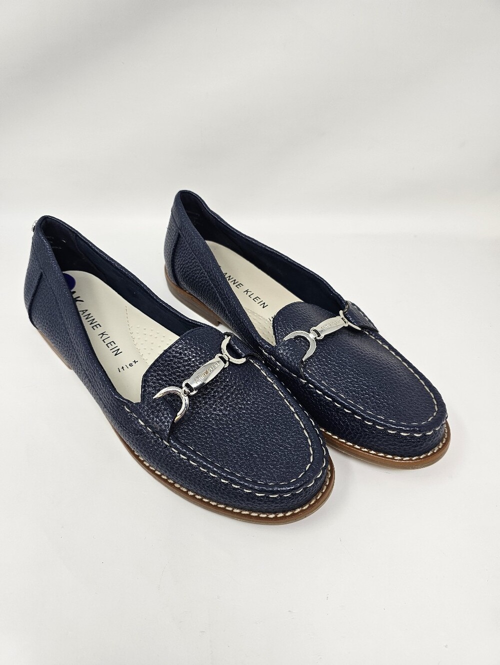 AK Anne Klein iflex Slip On Navy Loafers Size 8.5